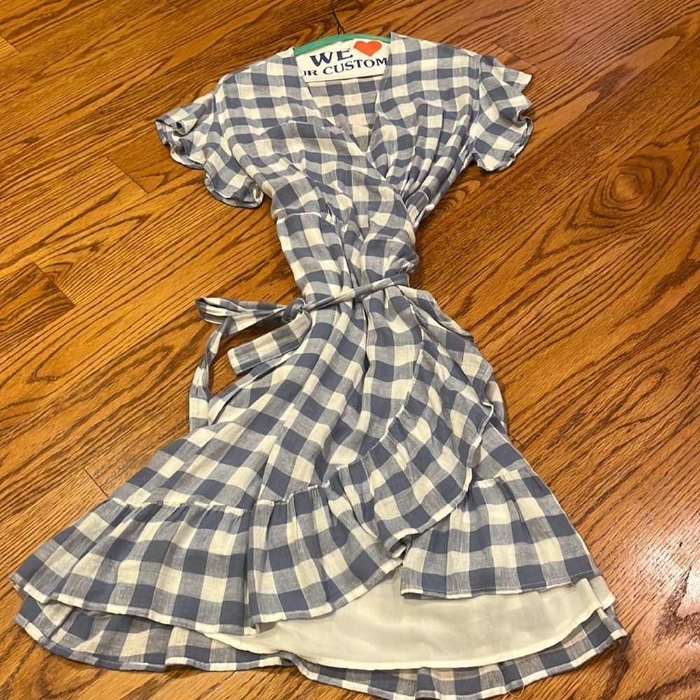 Rails Blue and White Checkered Dress